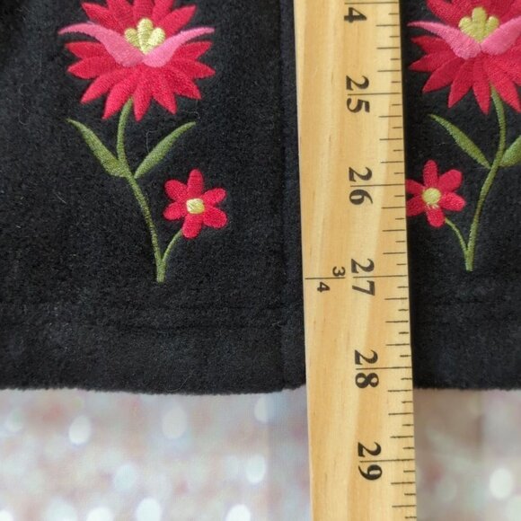 Susan Graver Black Floral Embroidered Velour Jacket, Women's Small NWT - Picture 10 of 11